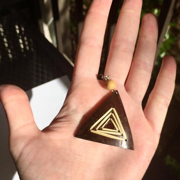 Brazilian Wooden Earrings - Picture 2 of 4